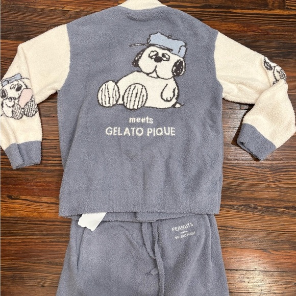 Peanuts Gelato Pique Mens Olaf Babymoco Button Up Cardigan & Pants Sz L NWT - Picture 5 of 15